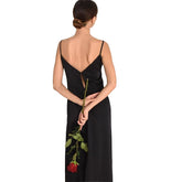 Sexy Ladies' V-neck Backless Spaghetti Strap Stain Dress For Party